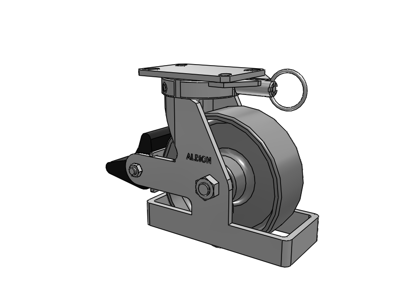 310 Series Top Plate Swivel Caster with 8 x 3 Clear Coat Enamel FS - Drop-Forged Steel Wheel and Poly Lock Integrated Brake