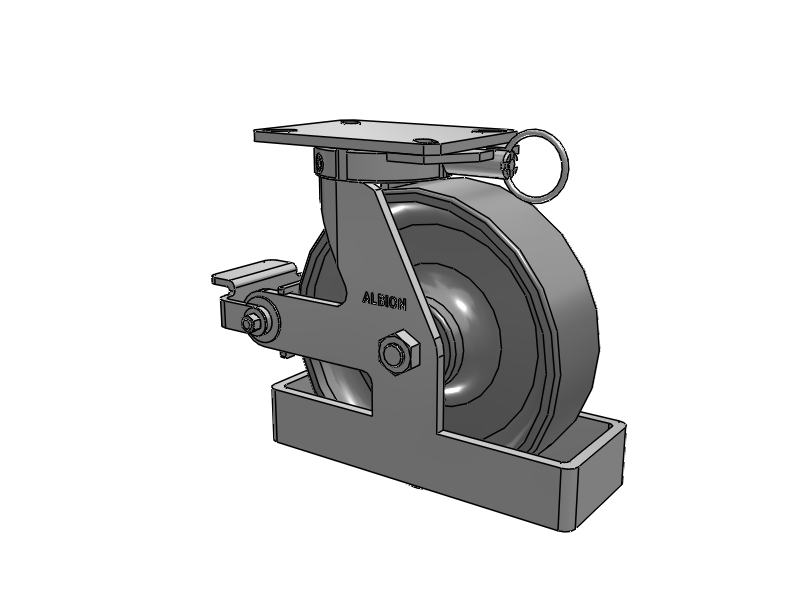 310 Series Top Plate Swivel Caster with 10 x 3 Clear Coat Enamel FS - Drop-Forged Steel Wheel and Poly Cam Brake