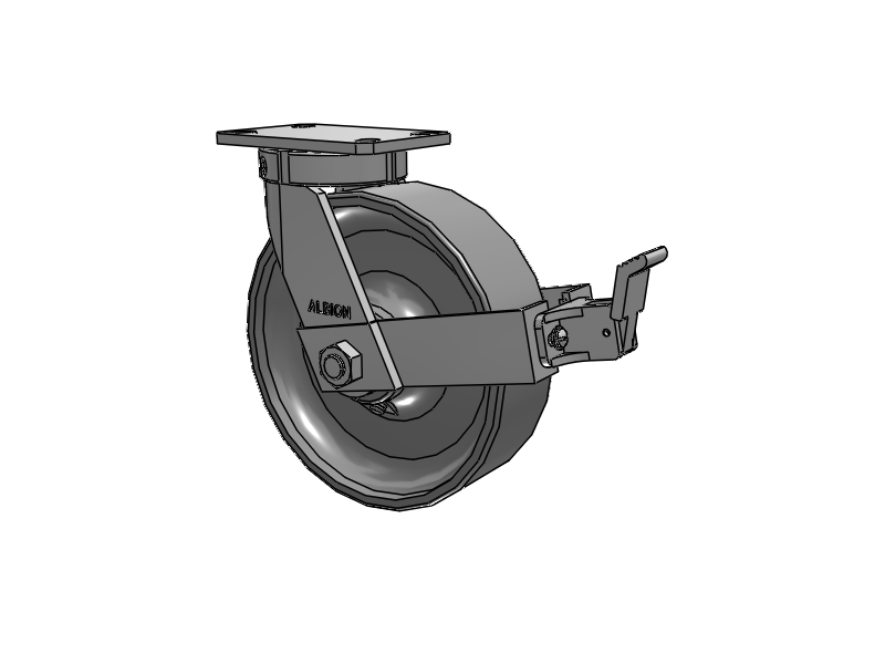 310 Series Top Plate Swivel Caster with 10 x 3 Clear Coat Enamel FS - Drop-Forged Steel Wheel and Face Brake