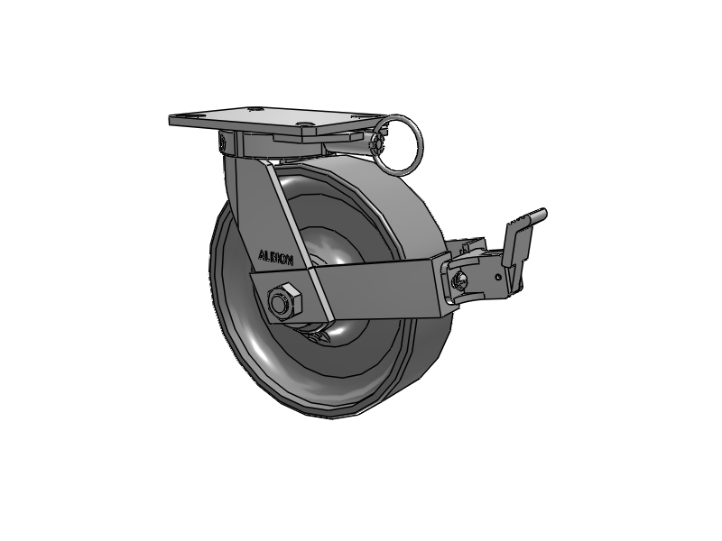 310 Series Top Plate Swivel Caster with 10 x 3 Clear Coat Enamel FS - Drop-Forged Steel Wheel and Face Brake