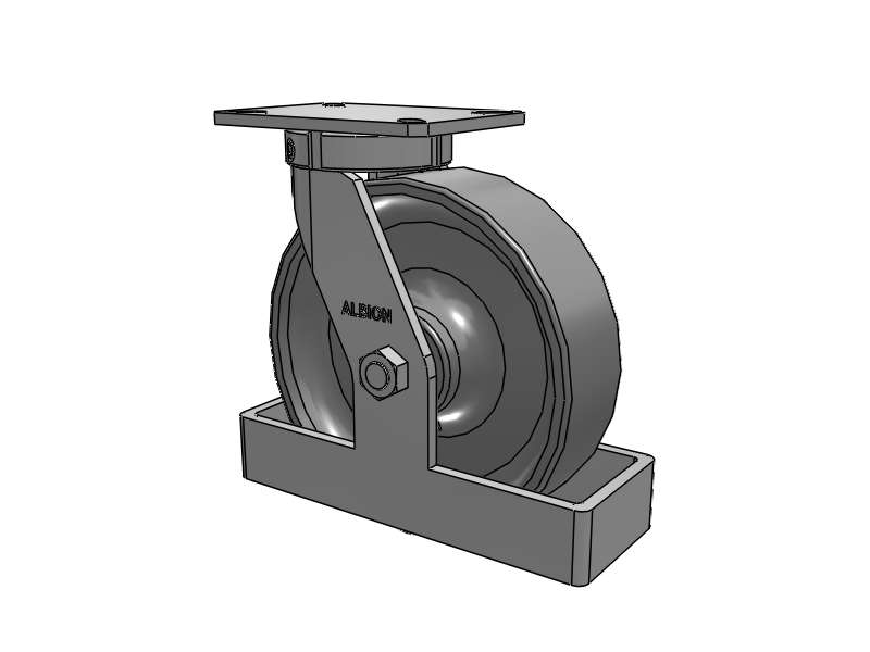 310 Series Top Plate Swivel Caster with 10 x 3 Clear Coat Enamel FS - Drop-Forged Steel Wheel