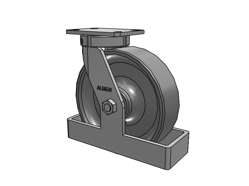 310 Series Top Plate Swivel Caster with 10 x 3 Clear Coat Enamel FS - Drop-Forged Steel Wheel