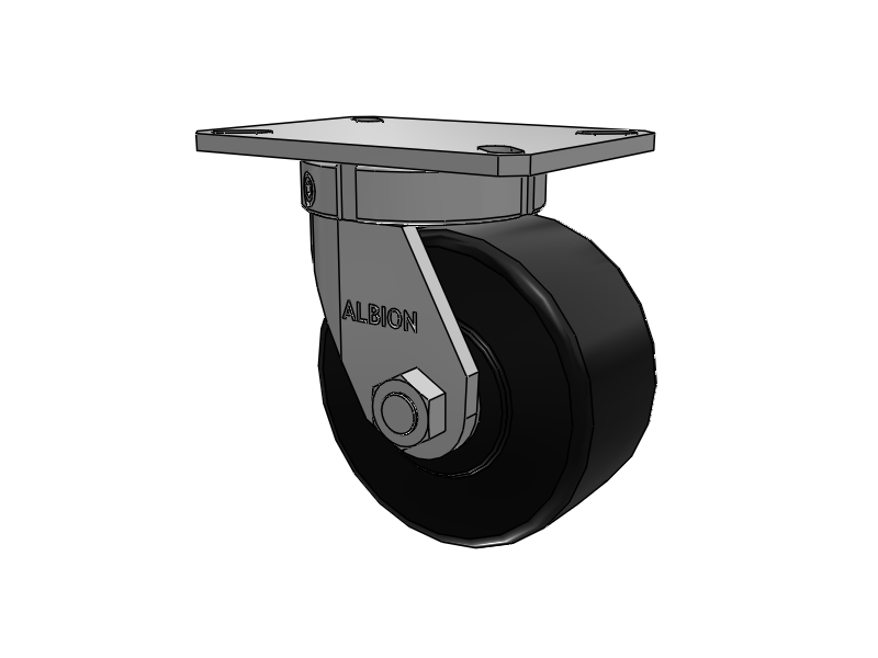 310 Series Top Plate Swivel Caster with 6 x 3 Black Polymer NX - Trionix High Impact Polymer Wheel