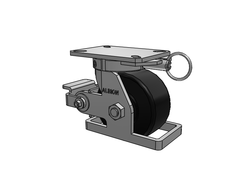310 Series Top Plate Swivel Caster with 6 x 3 Black Polymer NX - Trionix High Impact Polymer Wheel and Poly Cam Brake