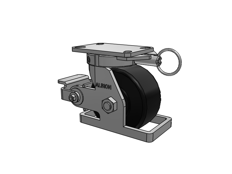 310 Series Top Plate Swivel Caster with 6 x 3 Black Polymer NX - Trionix High Impact Polymer Wheel and Poly Cam Brake