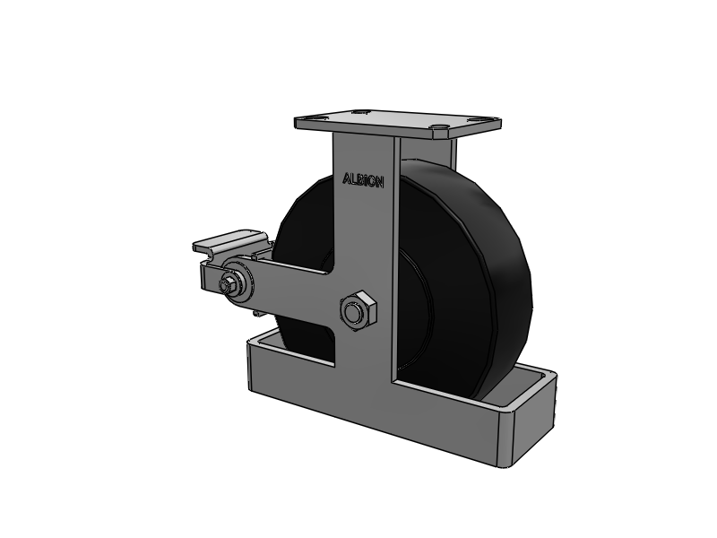 310 Series Top Plate Rigid Caster with 10 x 3 Black Polymer NX - Trionix High Impact Polymer Wheel and Poly Cam Brake