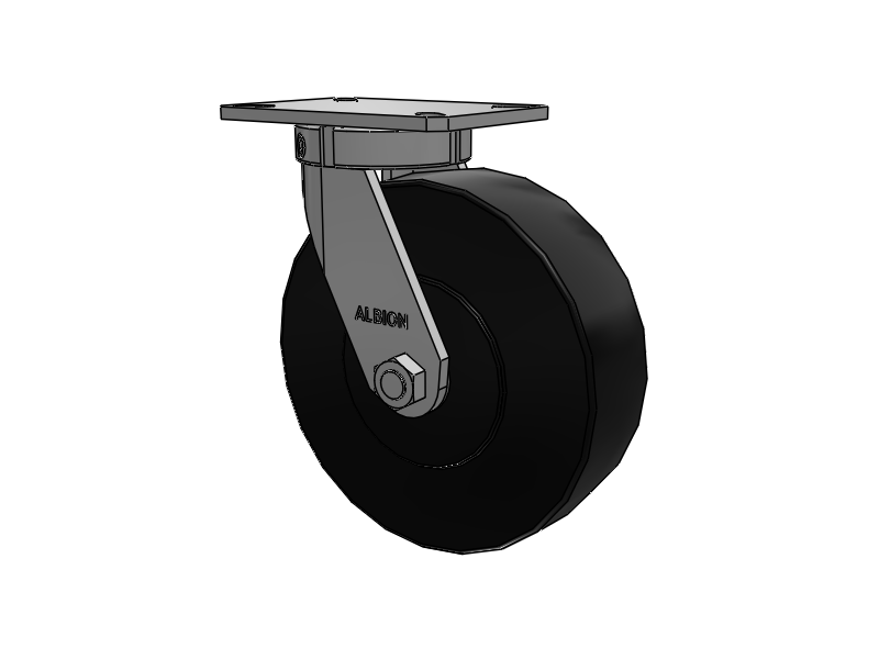 310 Series Top Plate Swivel Caster with 10 x 3 Black Polymer NX - Trionix High Impact Polymer Wheel