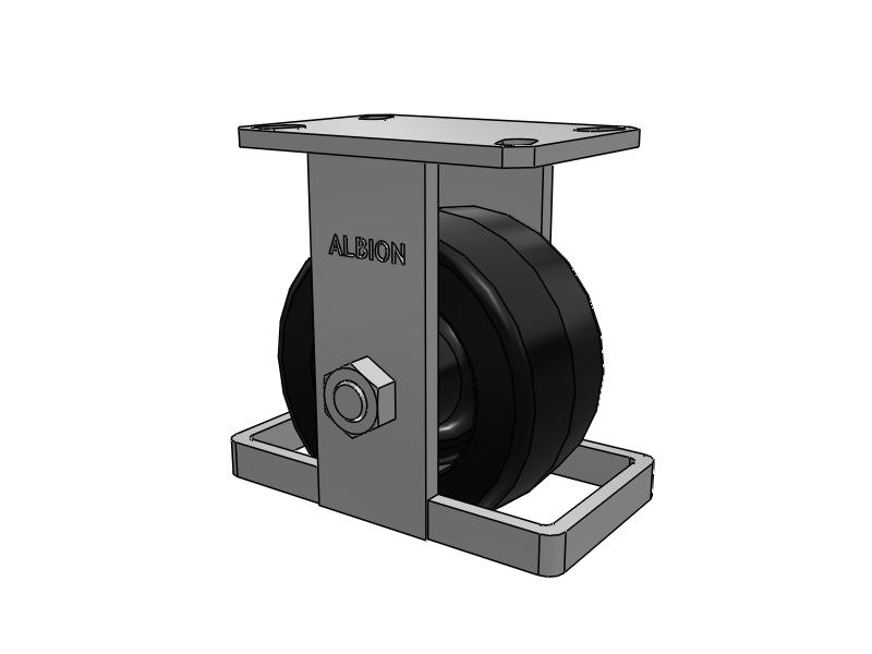 310 Series Top Plate Rigid Caster with 6 x 3 Black Phenolic Resin TM - Phenolic Wheel