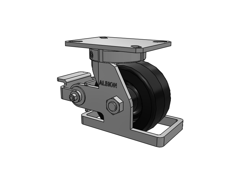 310 Series Top Plate Swivel Caster with 6 x 3 Black Phenolic Resin TM - Phenolic Wheel and Poly Cam Brake