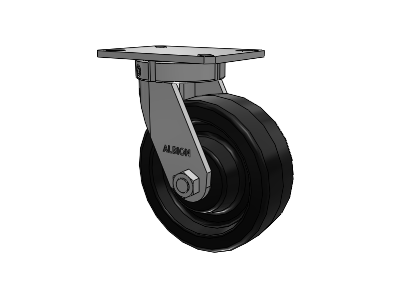 310 Series Top Plate Swivel Caster with 8 x 3 Black Phenolic Resin TM - Phenolic Wheel