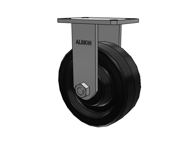 310 Series Top Plate Rigid Caster with 8 x 3 Black Phenolic Resin TM - Phenolic Wheel