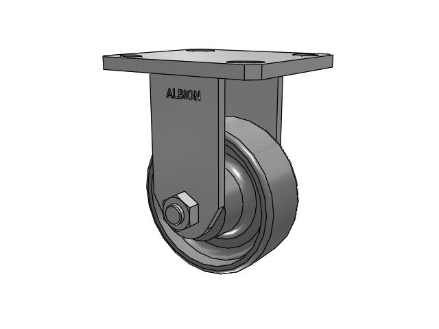 110 Series Kingpinless Top Plate Rigid Caster with 4 x 1.5 Clear Coat Enamel FS - Drop-Forged Steel Wheel