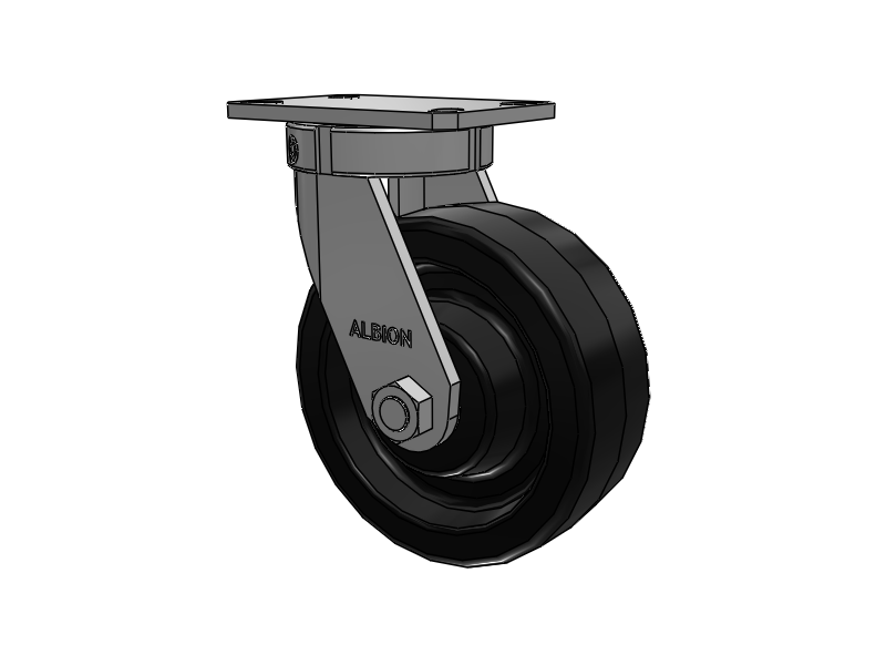 310 Series Top Plate Swivel Caster with 8 x 3 Black Phenolic Resin TM - Phenolic Wheel