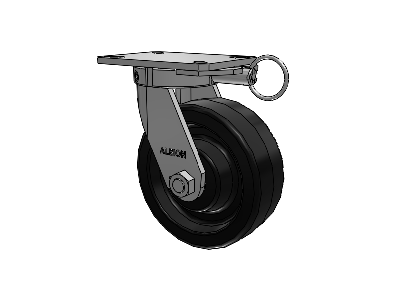 310 Series Top Plate Swivel Caster with 8 x 3 Black Phenolic Resin TM - Phenolic Wheel