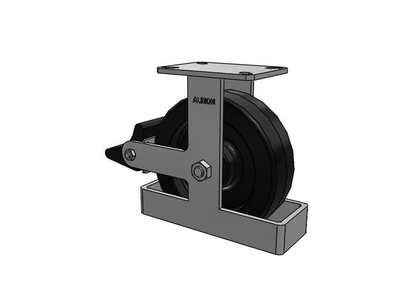 310 Series Top Plate Rigid Caster with 10 x 3 Black Phenolic Resin TM - Phenolic Wheel and Poly Lock Integrated Brake
