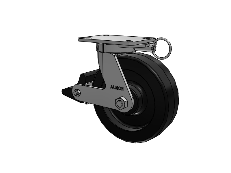 310 Series Top Plate Swivel Caster with 10 x 3 Black Phenolic Resin TM - Phenolic Wheel and Poly Lock Integrated Brake