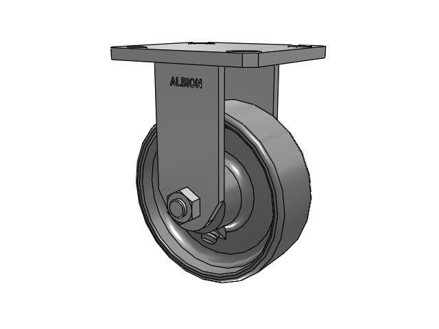 110 Series Kingpinless Top Plate Rigid Caster with 5 x 1.75 Clear Coat Enamel FS - Drop-Forged Steel Wheel