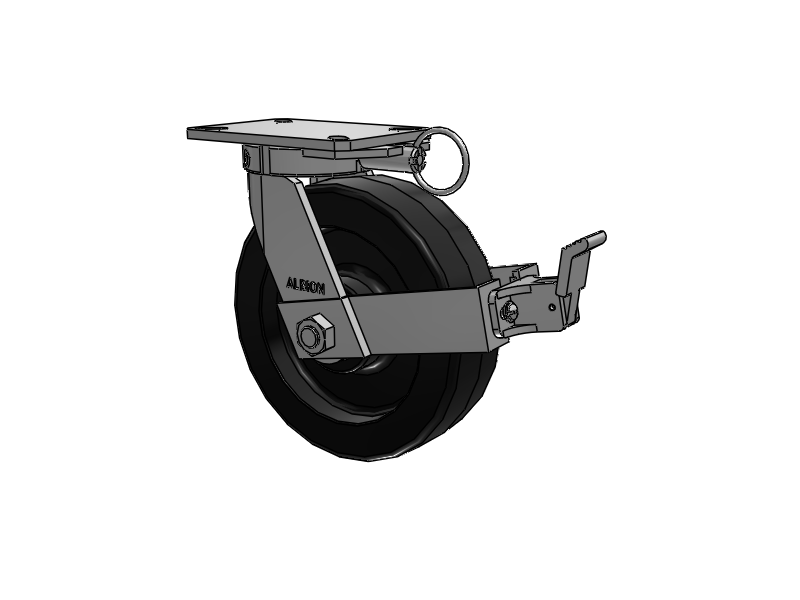 310 Series Top Plate Swivel Caster with 10 x 3 Black Phenolic Resin TM - Phenolic Wheel and Face Brake