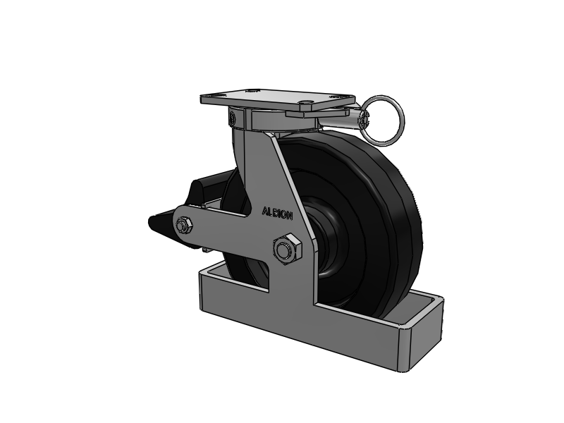 310 Series Top Plate Swivel Caster with 10 x 3 Black Phenolic Resin TM - Phenolic Wheel and Poly Lock Integrated Brake