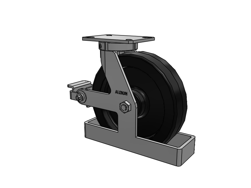310 Series Top Plate Swivel Caster with 12 x 3 Black Phenolic Resin TM - Phenolic Wheel and Poly Cam Brake