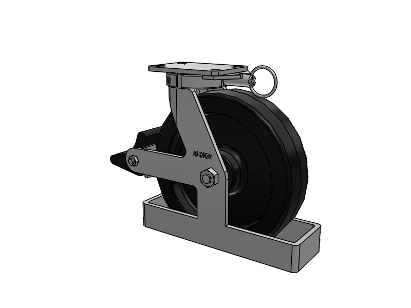310 Series Top Plate Swivel Caster with 12 x 3 Black Phenolic Resin TM - Phenolic Wheel and Poly Lock Integrated Brake