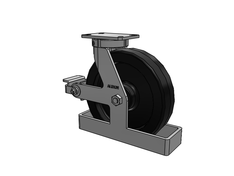 310 Series Top Plate Swivel Caster with 12 x 3 Black Phenolic Resin TM - Phenolic Wheel and Poly Cam Brake