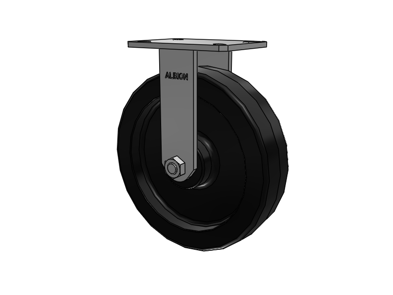 310 Series Top Plate Rigid Caster with 12 x 3 Black Phenolic Resin TM - Phenolic Wheel