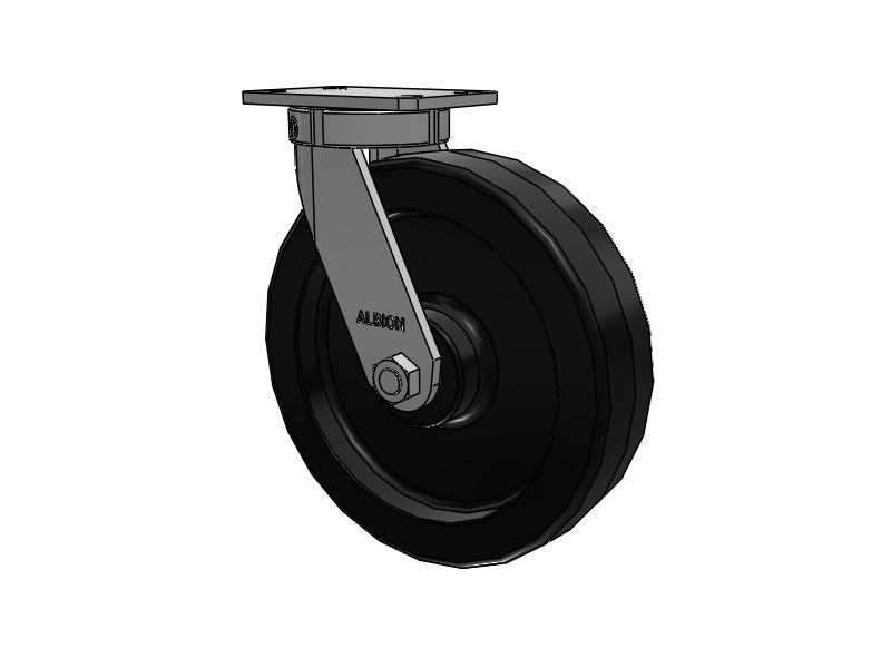 310 Series Top Plate Swivel Caster with 12 x 3 Black Phenolic Resin TM - Phenolic Wheel