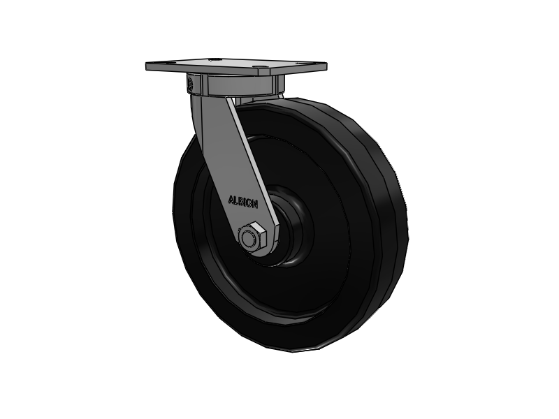 310 Series Top Plate Swivel Caster with 12 x 3 Black Phenolic Resin TM - Phenolic Wheel