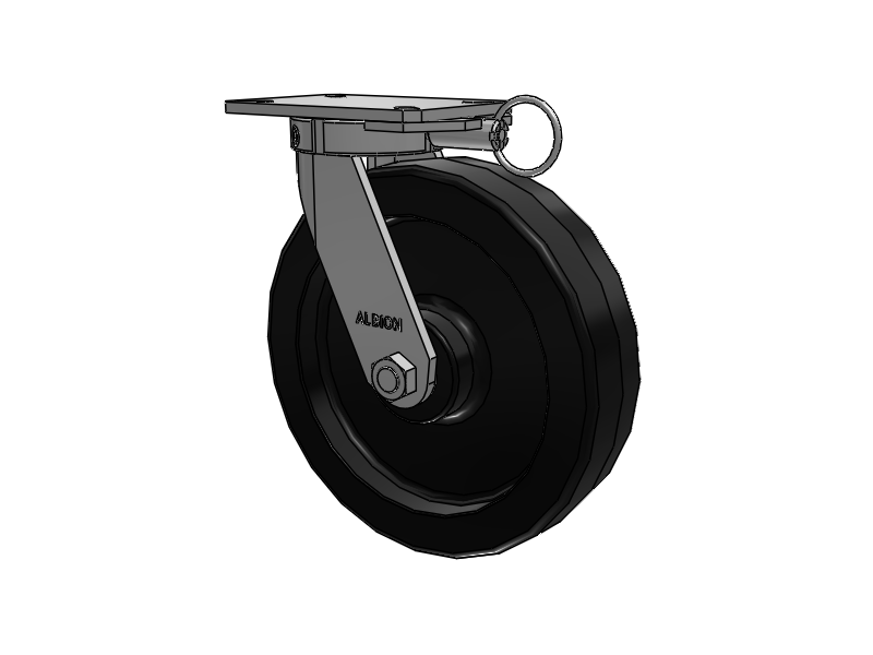 310 Series Top Plate Swivel Caster with 12 x 3 Black Phenolic Resin TM - Phenolic Wheel