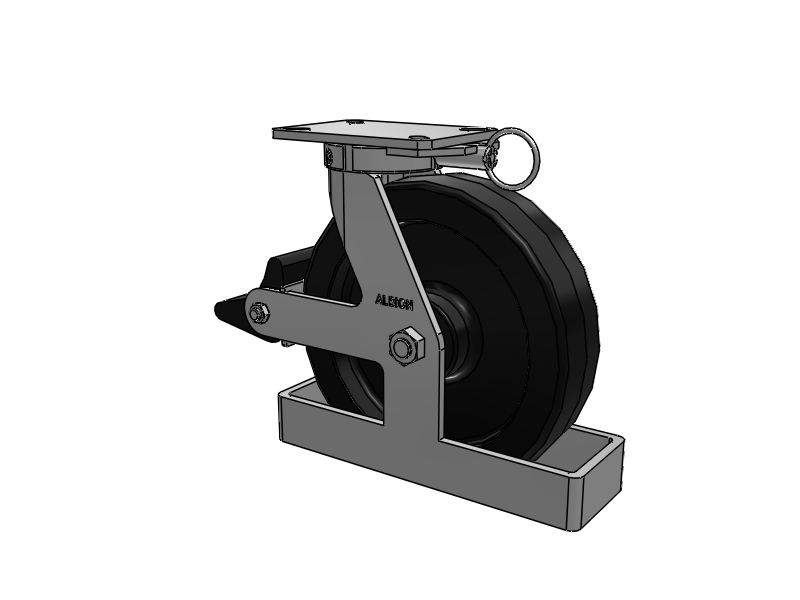 310 Series Top Plate Swivel Caster with 12 x 3 Black Phenolic Resin TM - Phenolic Wheel and Poly Lock Integrated Brake