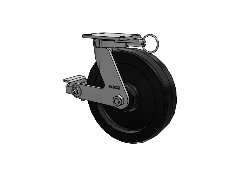 310 Series Top Plate Swivel Caster with 12 x 3 Black Phenolic Resin TM - Phenolic Wheel and Poly Cam Brake