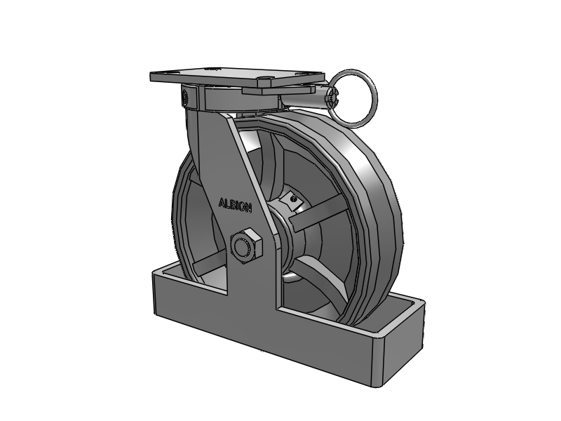 310 Series Top Plate Swivel Caster with 10 x 3 Silver Enamel Paint VG - Cast Iron V-Groove Wheel