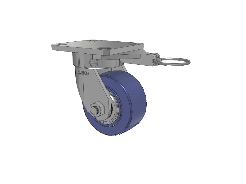 110 Series Kingpinless Top Plate Swivel Caster with 4 x 2 Blue HF - HydroTech (Flat) Wheel