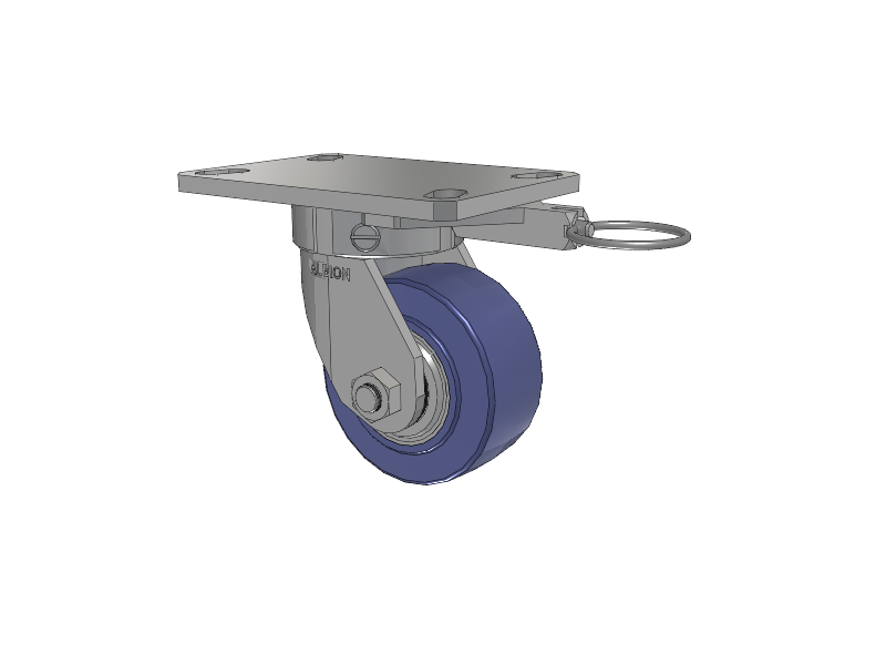 110 Series Kingpinless Top Plate Swivel Caster with 4 x 2 Blue HF - HydroTech (Flat) Wheel