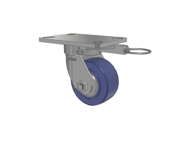 110 Series Kingpinless Top Plate Swivel Caster with 4 x 2 Blue HF - HydroTech (Flat) Wheel