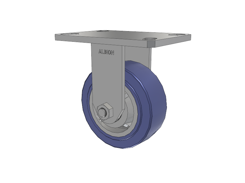 110 Series Kingpinless Top Plate Rigid Caster with 5 x 2 Blue HF - HydroTech (Flat) Wheel