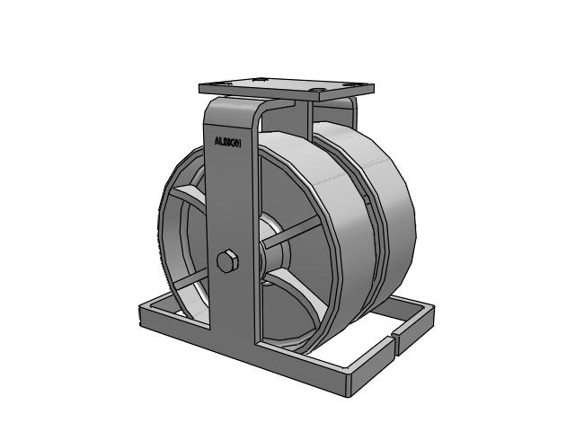 315 Series Top Plate Rigid Caster with 10 x 3 CA - Cast Iron Wheel