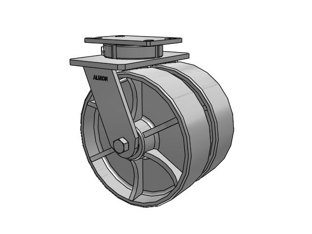 315 Series Top Plate Swivel Caster with 10 x 3 CA - Cast Iron Wheel