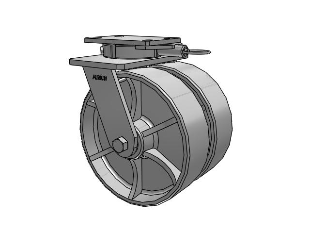 315 Series Top Plate Swivel Caster with 10 x 3 CA - Cast Iron Wheel