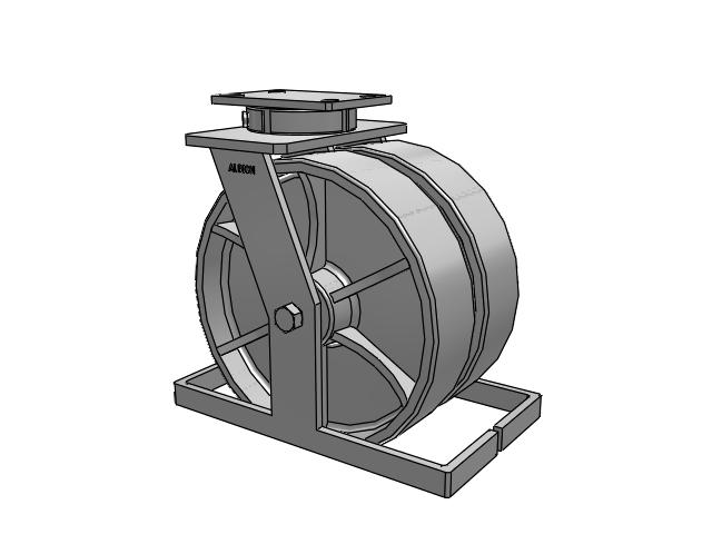 315 Series Top Plate Swivel Caster with 12 x 3 CA - Cast Iron Wheel