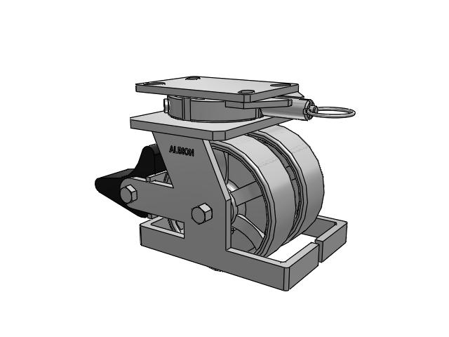 315 Series Top Plate Swivel Caster with 6 x 2 CH - Cast Iron (Heavy Duty) Wheel and Poly Lock Integrated Brake