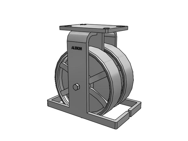 315 Series Top Plate Rigid Caster with 8 x 2 CH - Cast Iron (Heavy Duty) Wheel