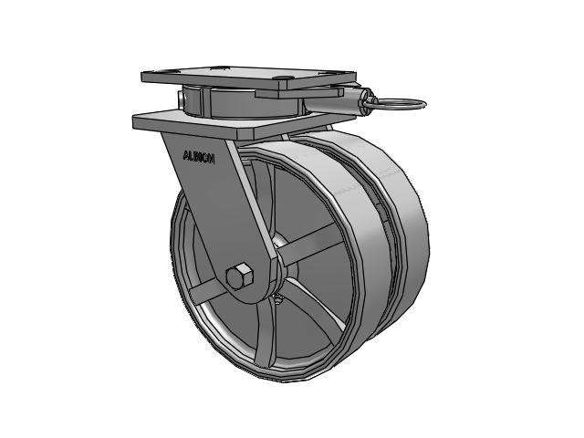 315 Series Top Plate Swivel Caster with 8 x 2 CH - Cast Iron (Heavy Duty) Wheel