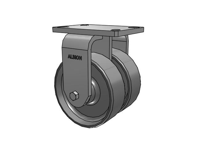315 Series Top Plate Rigid Caster with 6 x 2 FS - Drop-Forged Steel Wheel