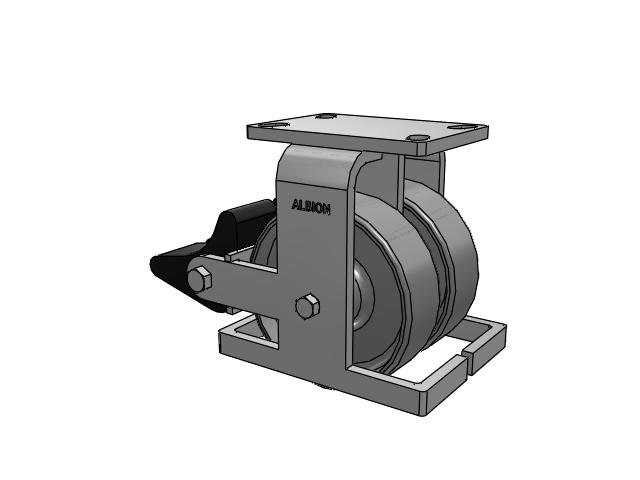 315 Series Top Plate Rigid Caster with 6 x 2 FS - Drop-Forged Steel Wheel and Poly Lock Integrated Brake