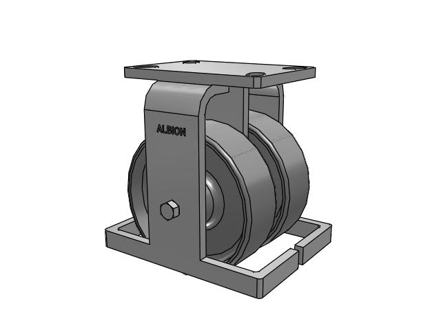315 Series Top Plate Rigid Caster with 6 x 2 FS - Drop-Forged Steel Wheel