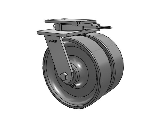 315 Series Top Plate Swivel Caster with 10 x 3 FS - Drop-Forged Steel Wheel