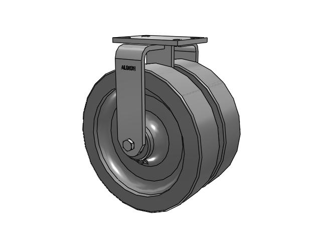 315 Series Top Plate Rigid Caster with 12 x 3 FS - Drop-Forged Steel Wheel
