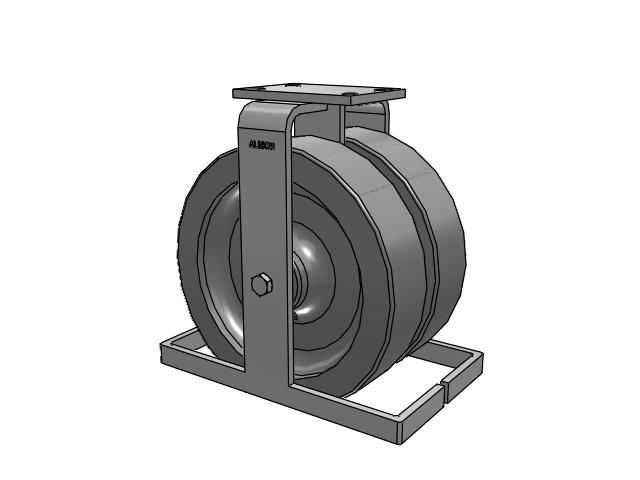 315 Series Top Plate Rigid Caster with 12 x 3 FS - Drop-Forged Steel Wheel